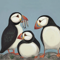 Huffin and a Puffin - Card