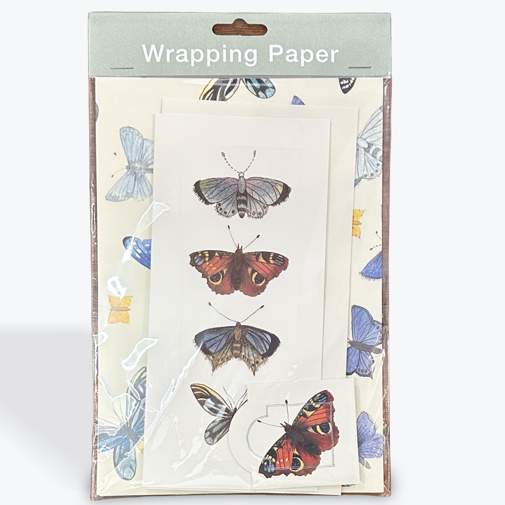 Butterfly Wrapping Paper and Card Set