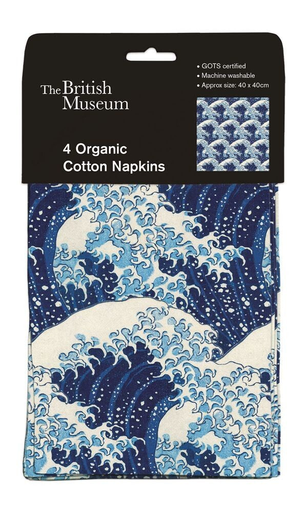 4 Cotton Napkins - the great wave