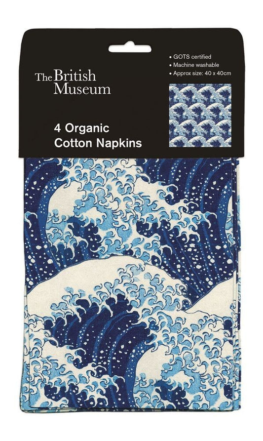 4 Cotton Napkins - the great wave