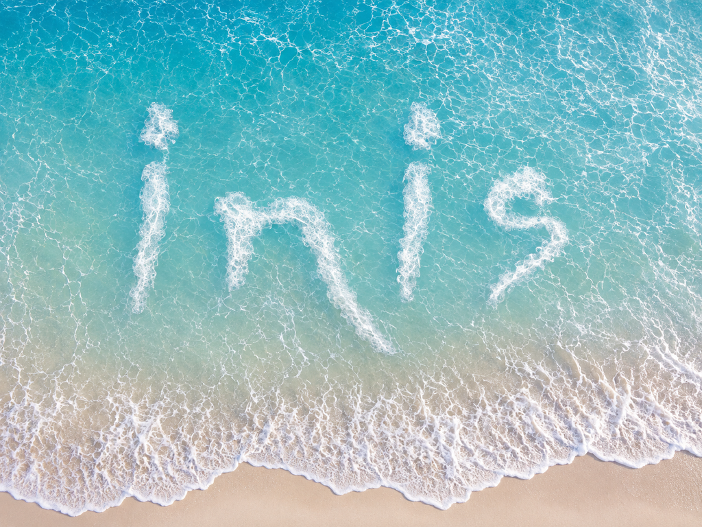 Inis logo in the waves