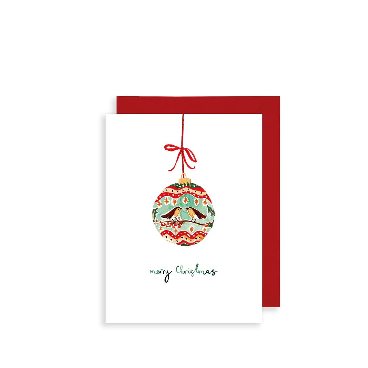 Robins Bauble Merry Christmas Mini Christmas Card