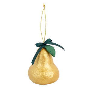 Handmade Gold Pear Christmas Tree Decorations