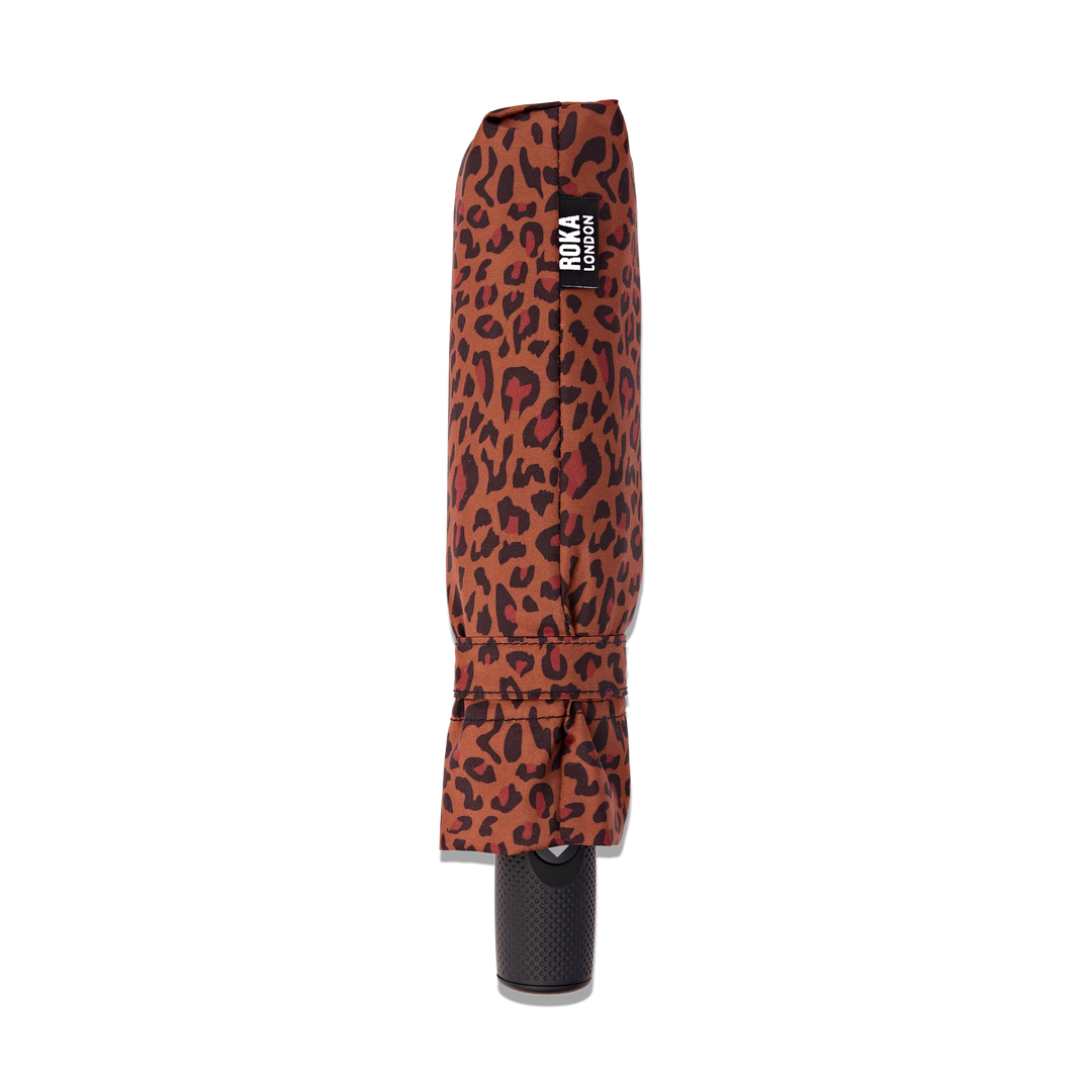 Roka Umbrella in Mini Leopard Pongee