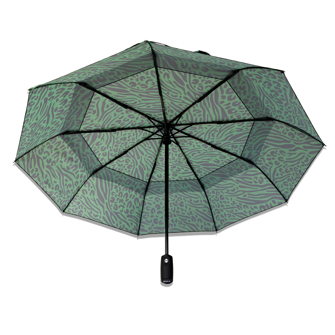 Roka Umbrella In Mixed Animal Artichoke Pongee