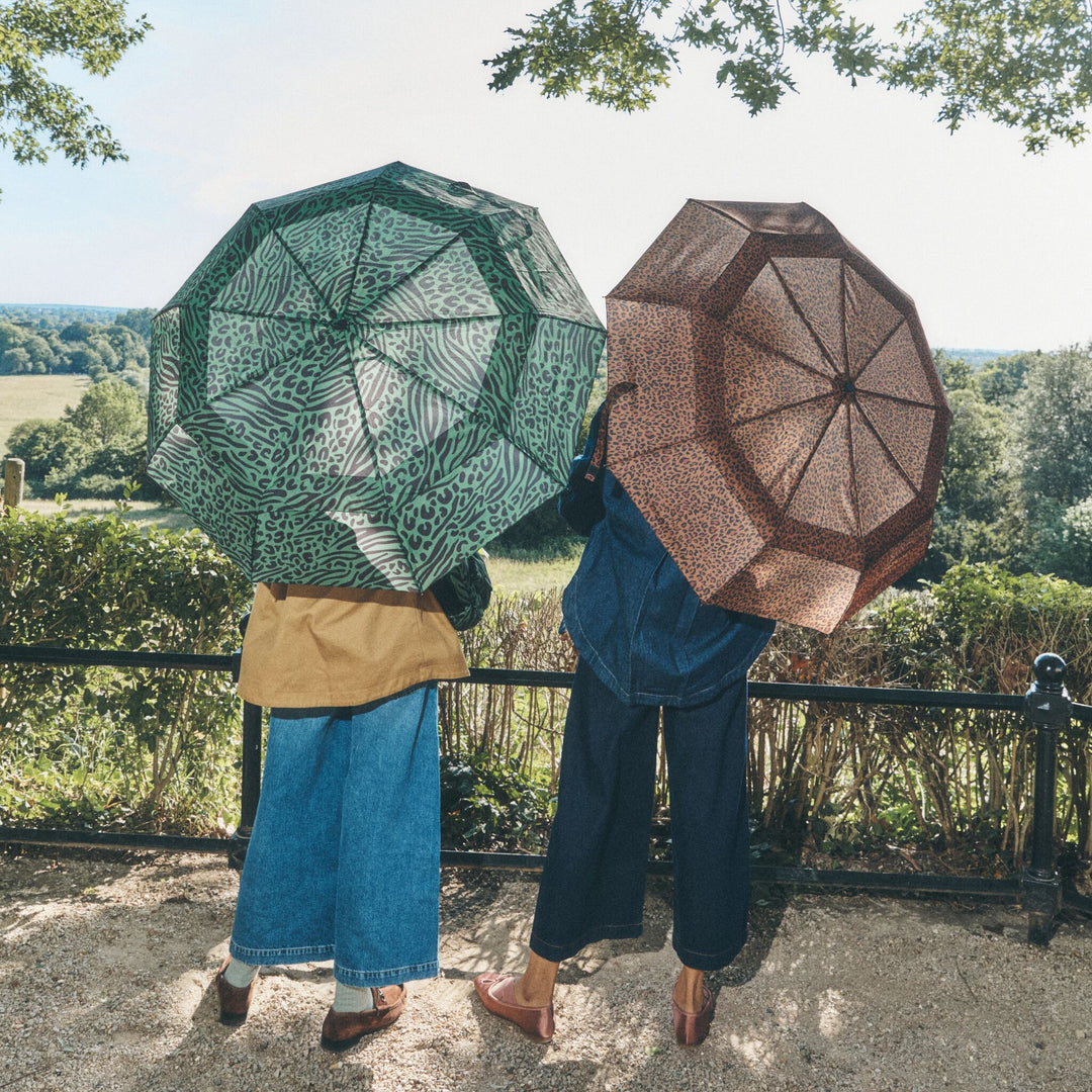 Roka Umbrella In Mixed Animal Artichoke Pongee