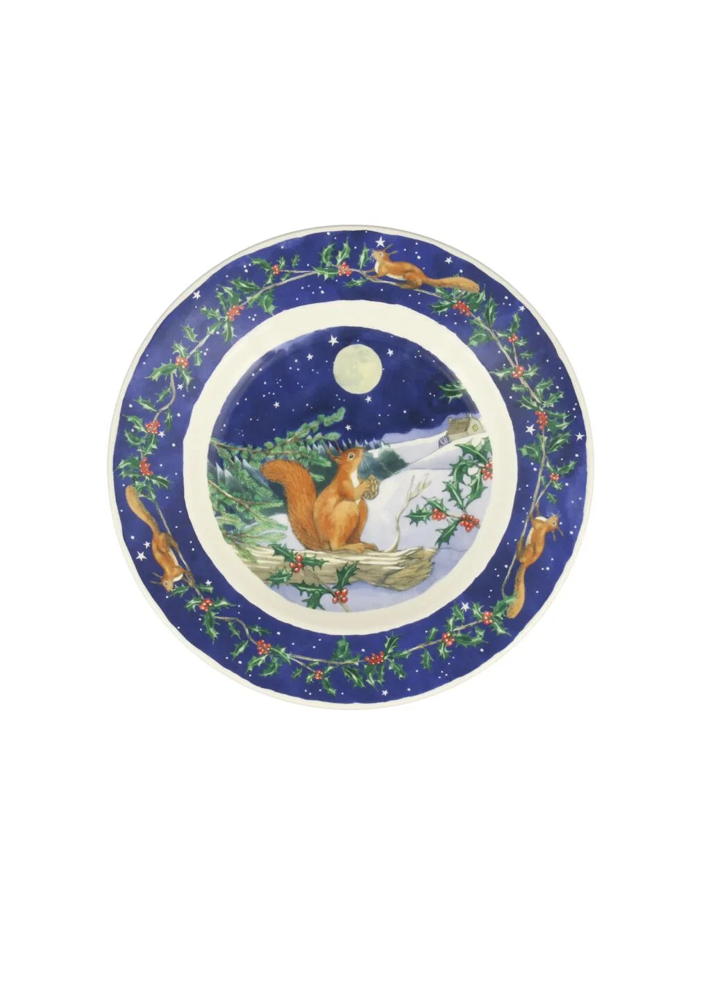Emma Bridgewater Midnight Squirrel Medium Dinner Plate, 8.5 Inch