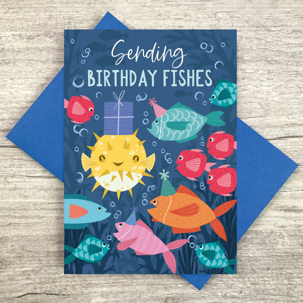 'sending Birthday Fishes' Birthday Greeting Card
