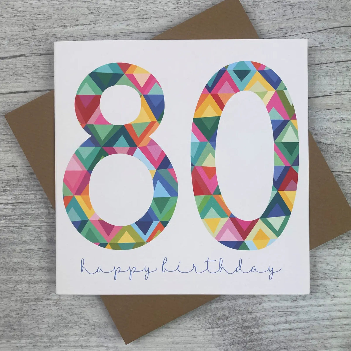 Age 80 Birthday Card - Illustrated Numbers