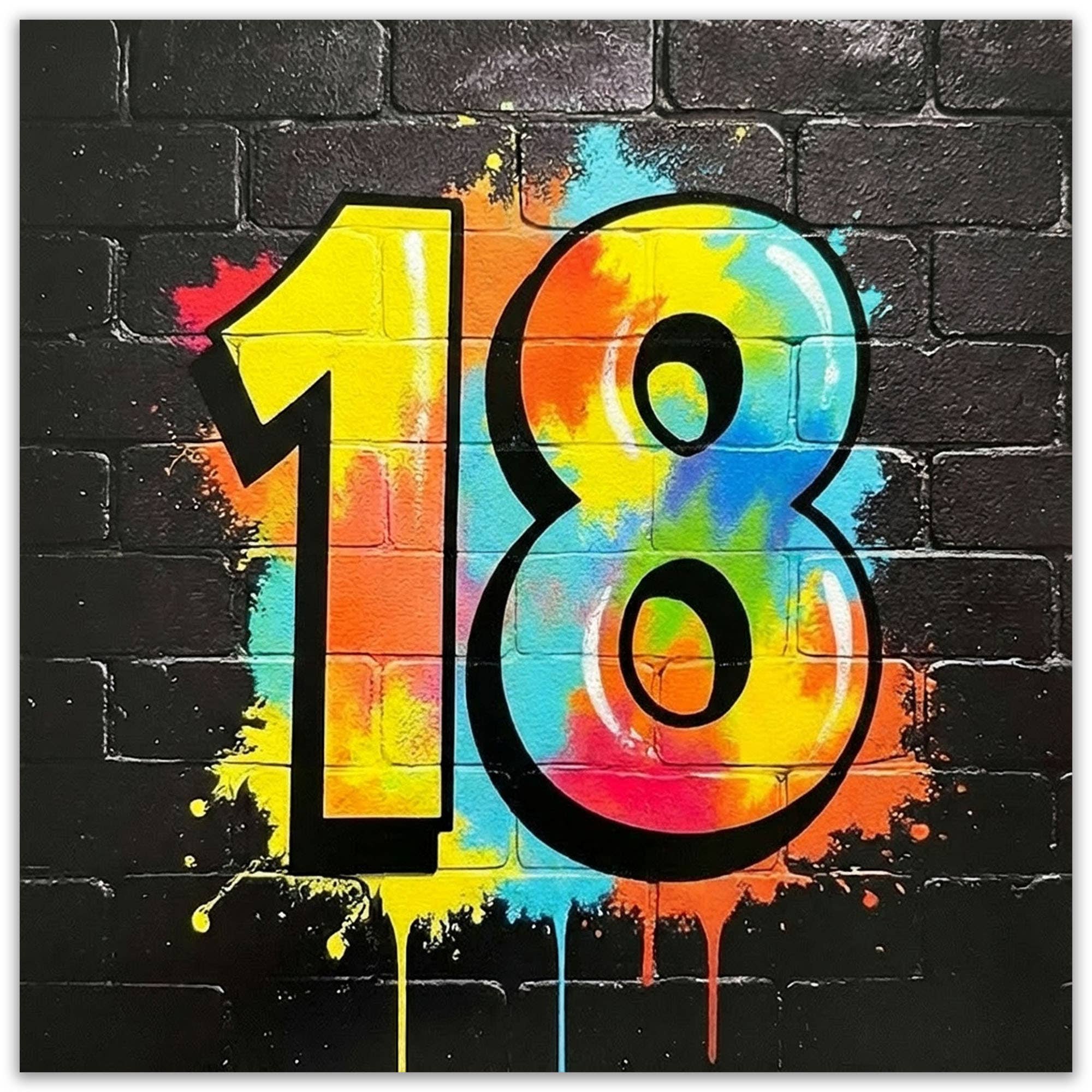 Age 18 Graffiti Style Birthday Card