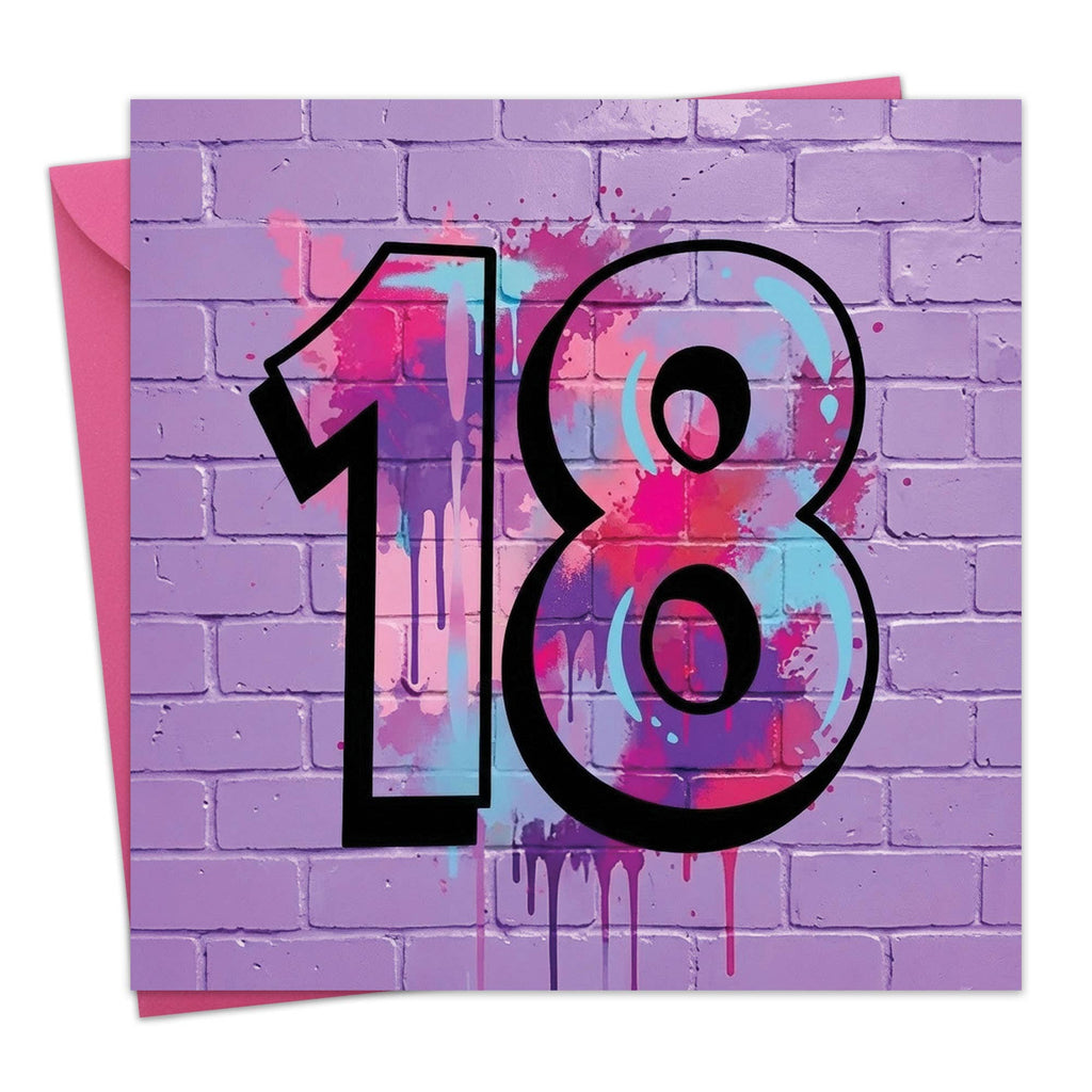18 Birthday Graffiti Card for her