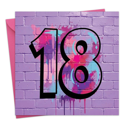 18 Birthday Graffiti Card for her