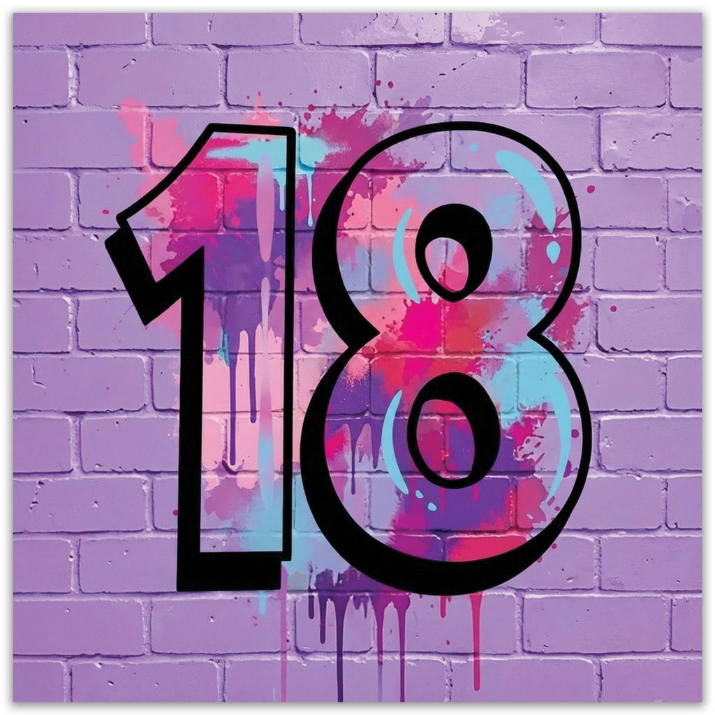 18 Birthday Graffiti Card for her