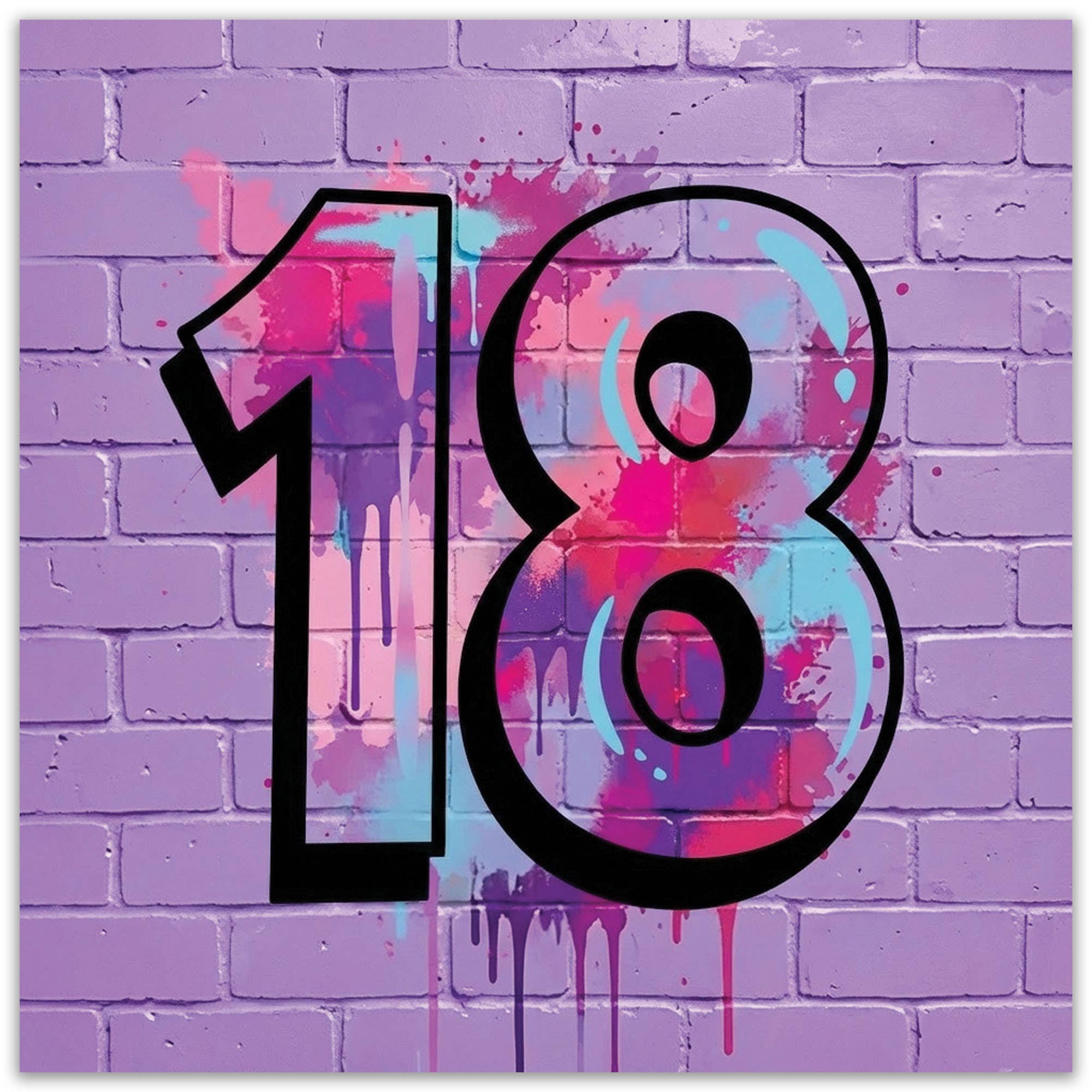 18 Birthday Graffiti Card for her