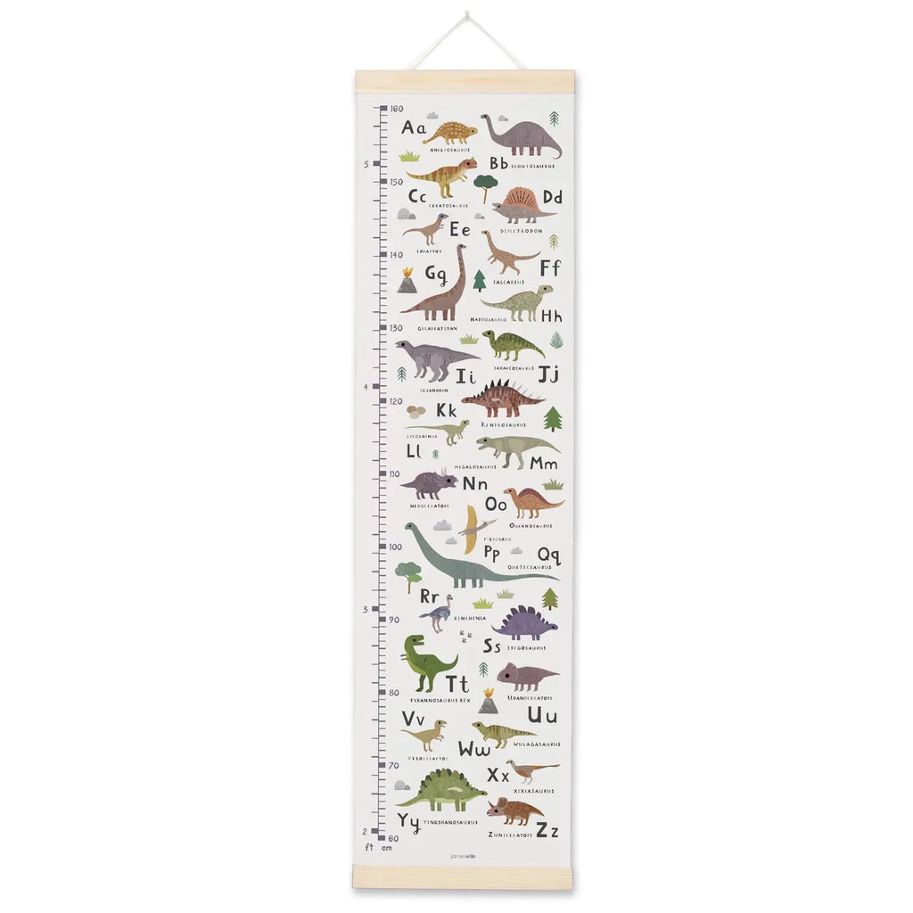 Dinosaur Alphabet - Canvas and Wood Height Chart