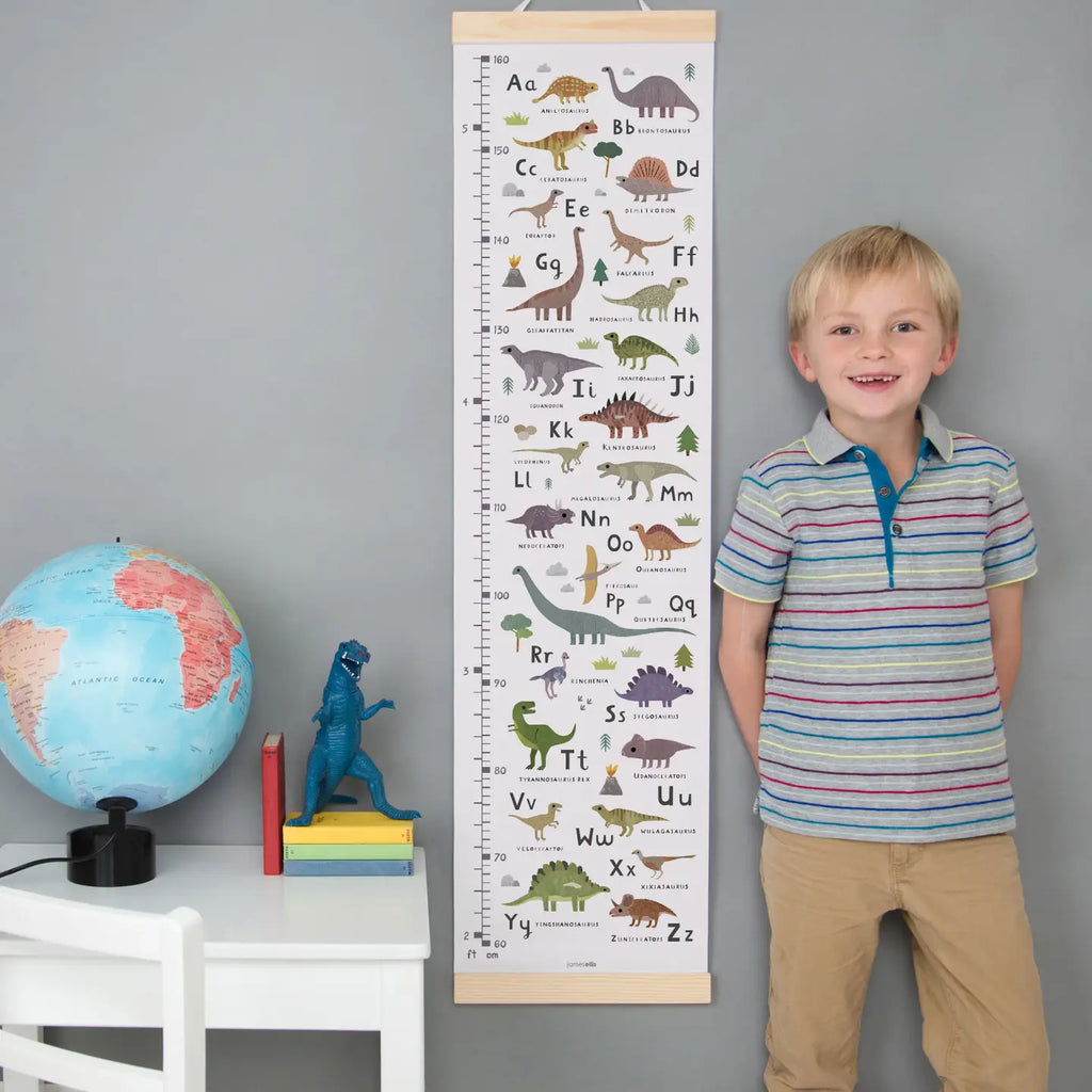 Dinosaur Alphabet - Canvas and Wood Height Chart