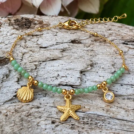 18ct Gold Plated Seaside Charm Bracelet
