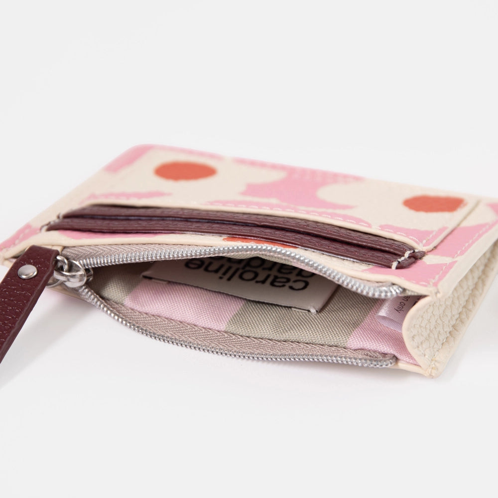 Pink/Orange Flower Short Patch Purse