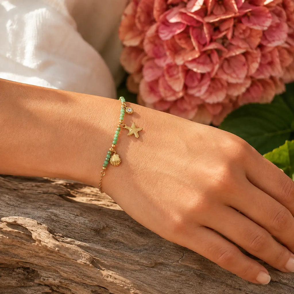 18ct Gold Plated Seaside Charm Bracelet