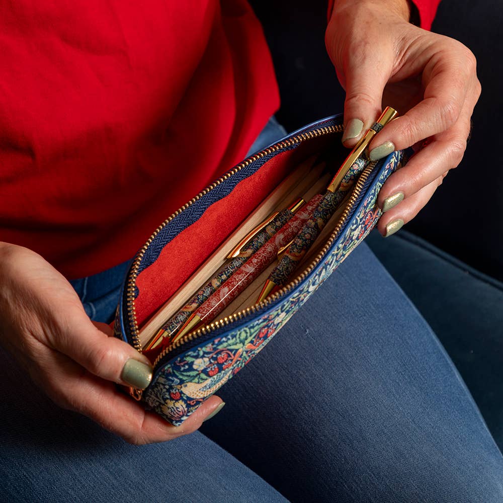 Deluxe Slim Pencil Case – William Morris - Strawberry Thief