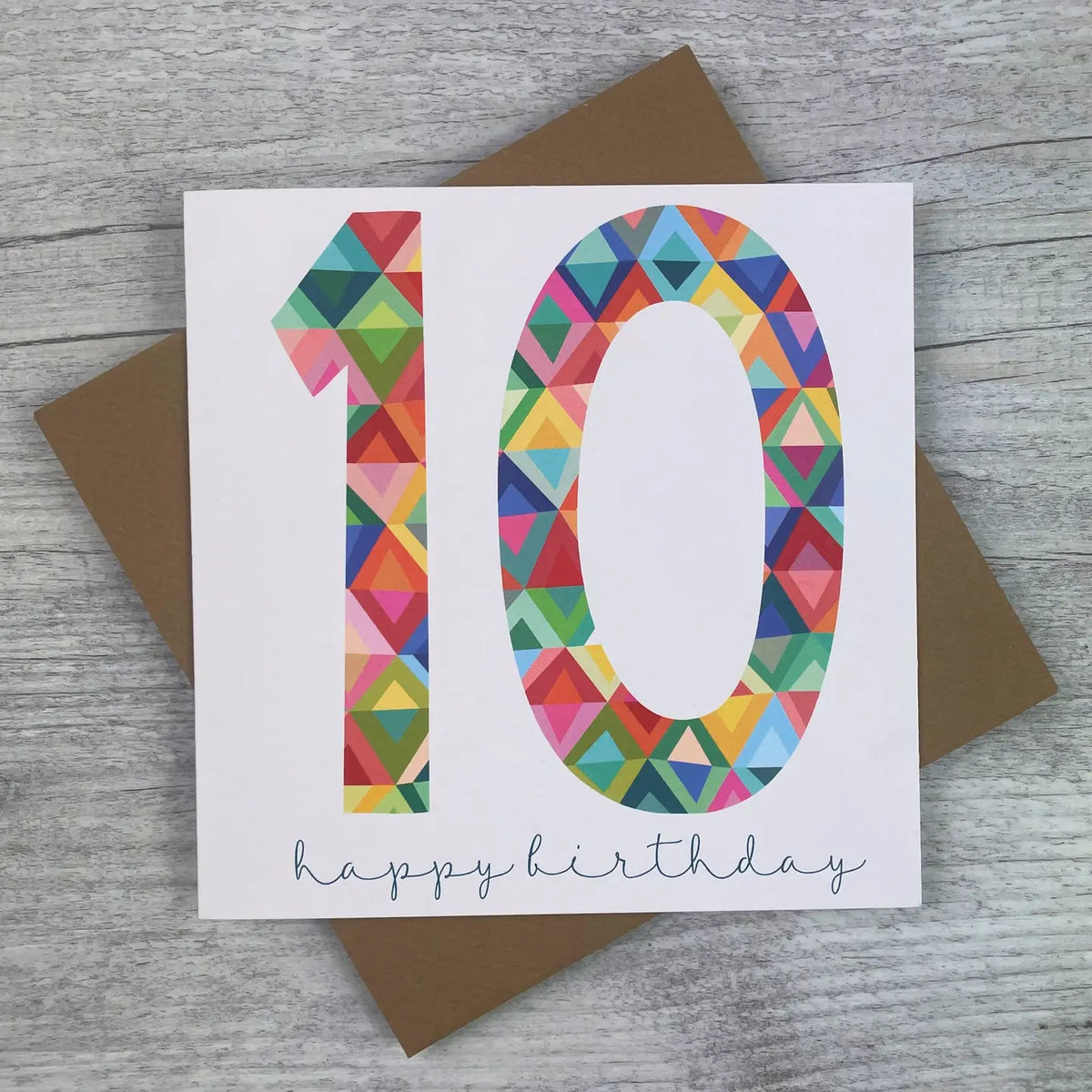 Age 10 Birthday Card - Illustrated Numbers