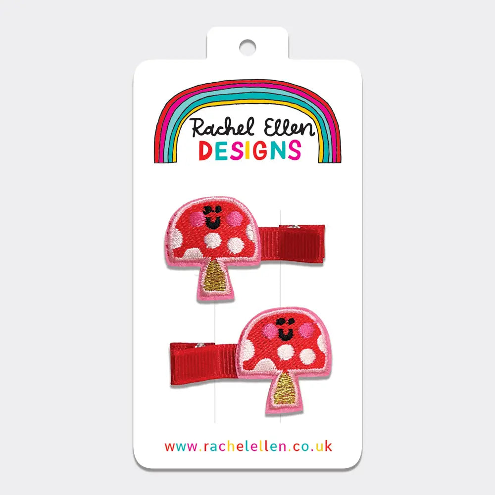 Kid’s Hair Clips - Toadstools (Set of 2)
