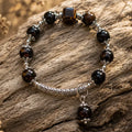 Ceramic Beads Bracelet with Charm - Espresso