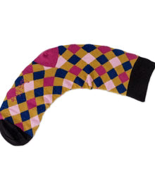 Doris & Dude Gold Diamond Socks - UK 7-11
