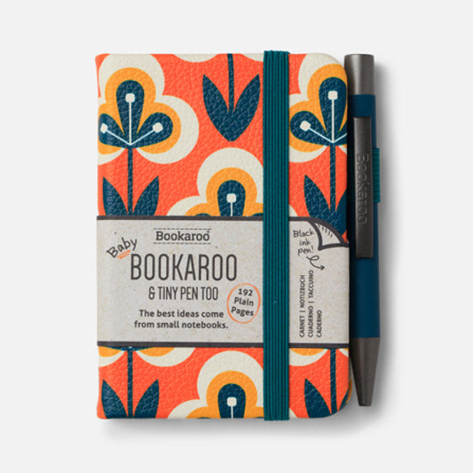 Bookaroo - A7 Baby Notebook & Pen - Teal & Orange -  Retro