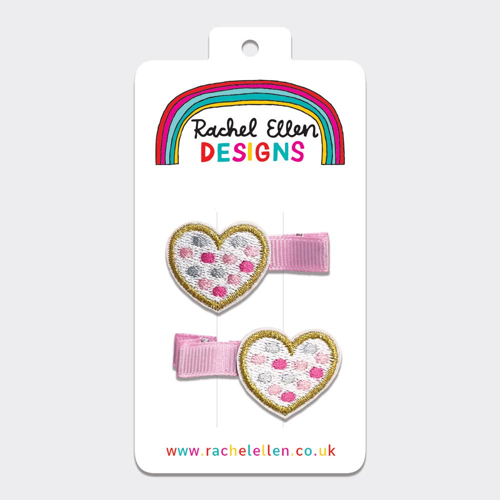 Kid’s Hair Clips - Hearts (Set of 2)