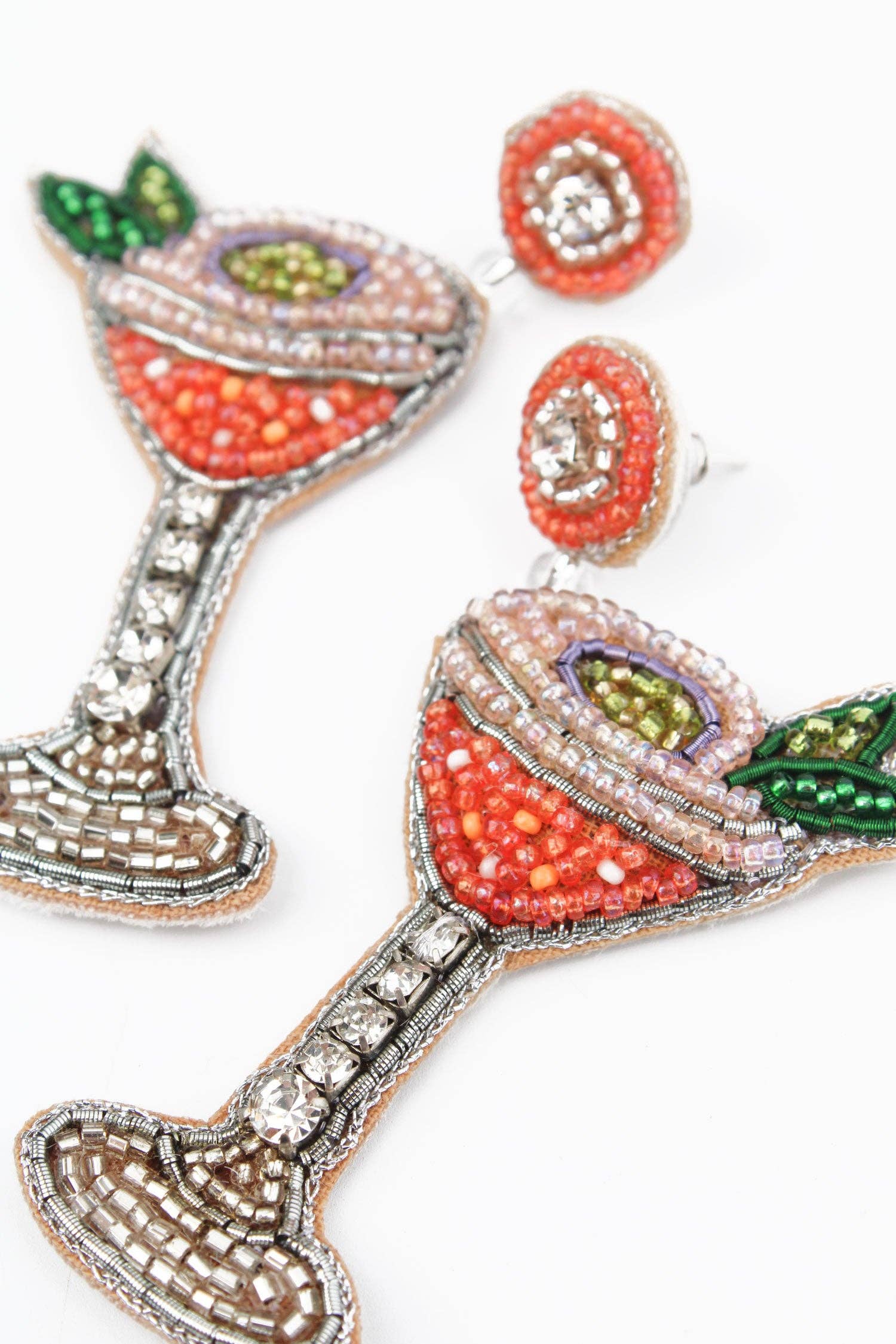 Passionfruit Martini Cocktail Beaded Earrings