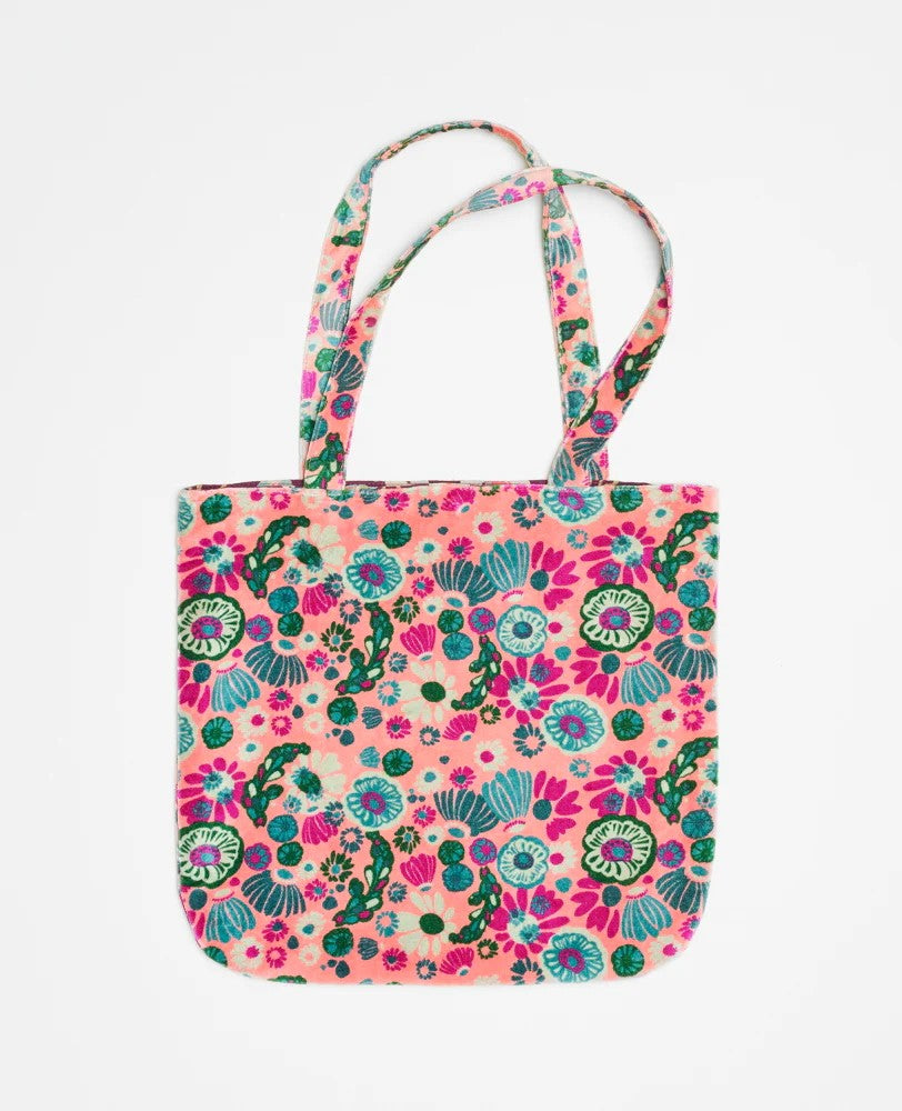 Large Velvet Totebag 41 x 44 cm - Molly Coral