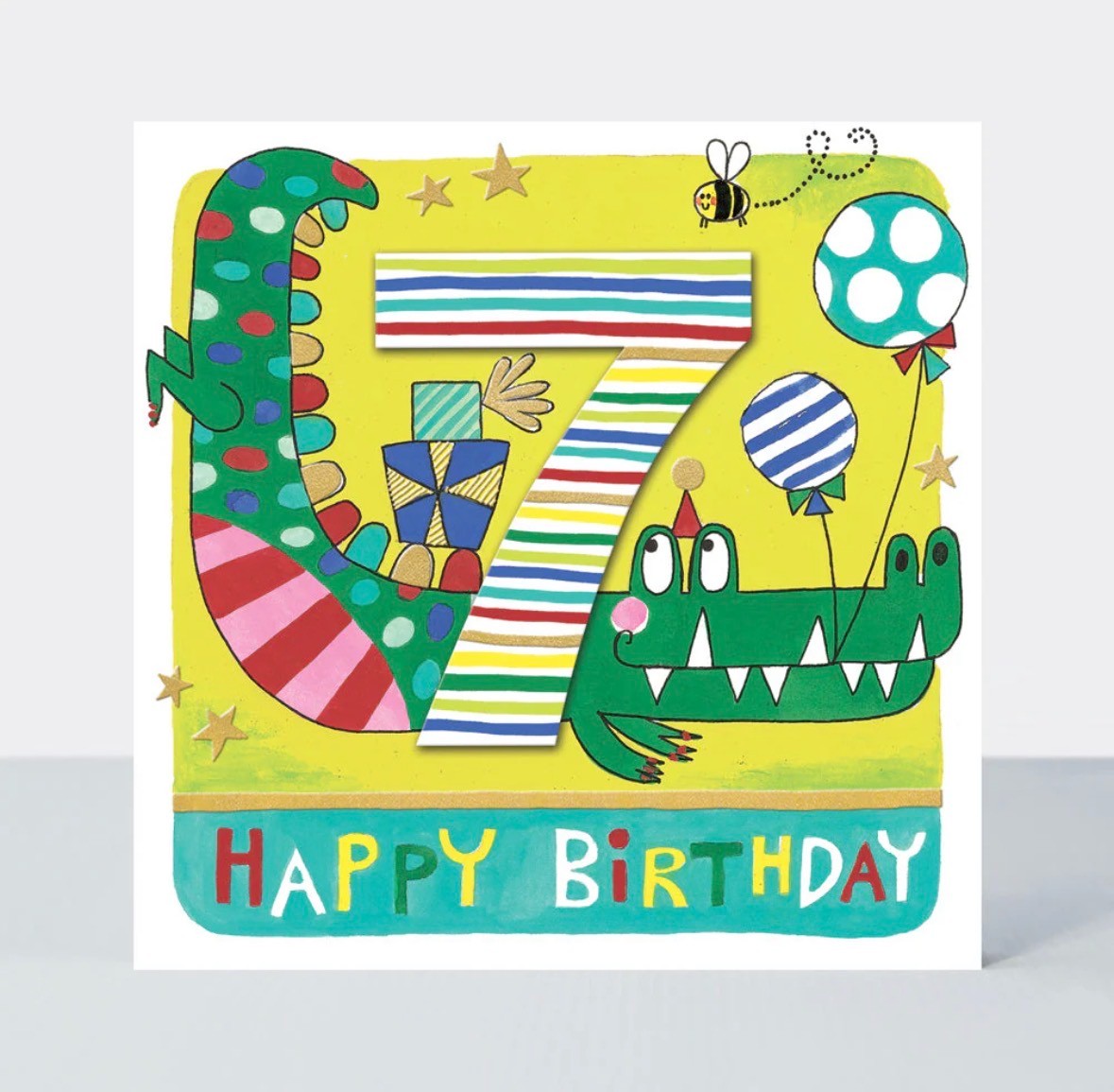 Age 7 - Crocodile Birthday Card