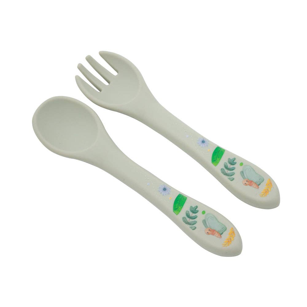 JUMINI Junior Silicone Spoon and Fork Set