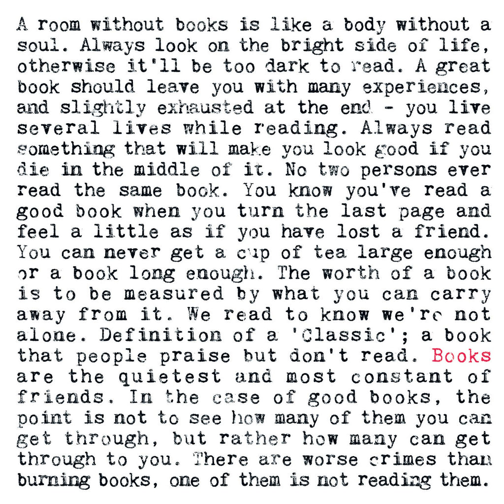 Books Card For Book Lovers With Bookish Quotes