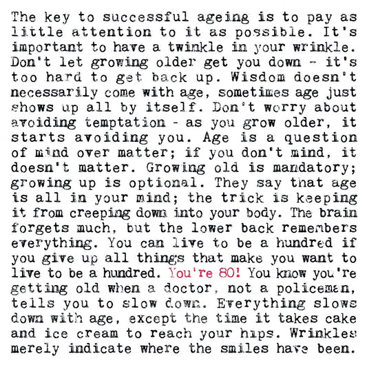 80-th Birthday Card with Quotes