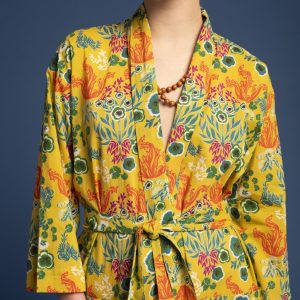 Les Touristes Long Dressing Gown in Swainston Gold