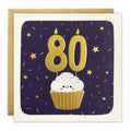Age 80 Cupcake Birthday Card - Square Peg