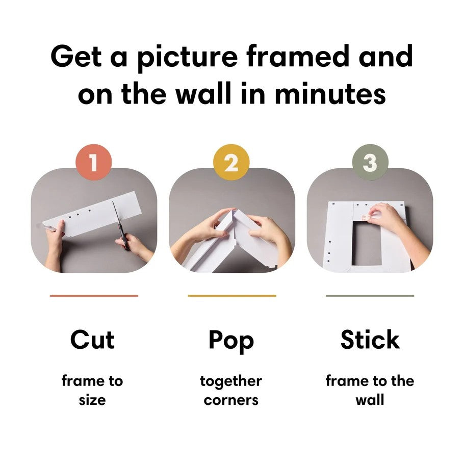 Pop-Up Picture Frame - Customisable Cut-to-Size Wall Frame |15-30cm - Silver