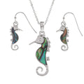 Paua Seahorse Jewellery Set - Necklace and Earrings