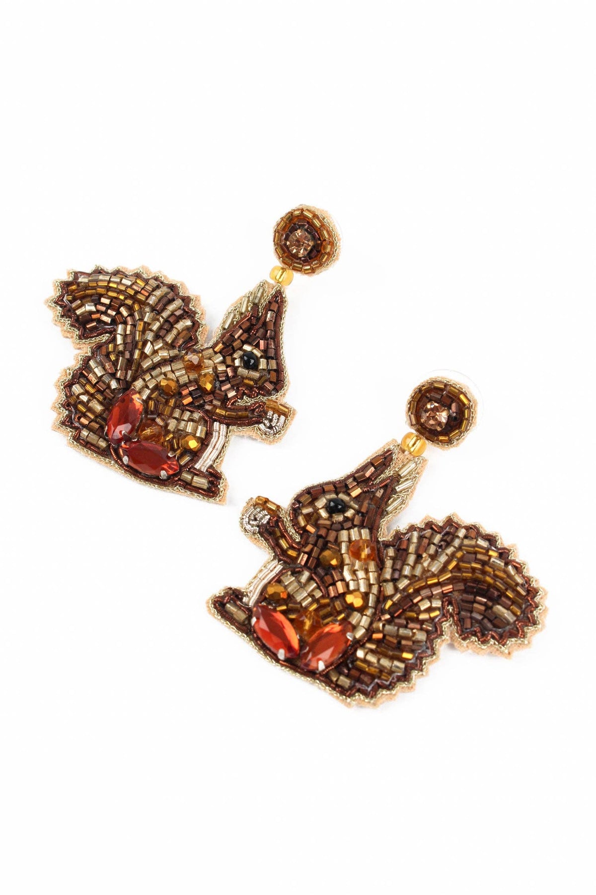 Squirrel Beaded Earrings