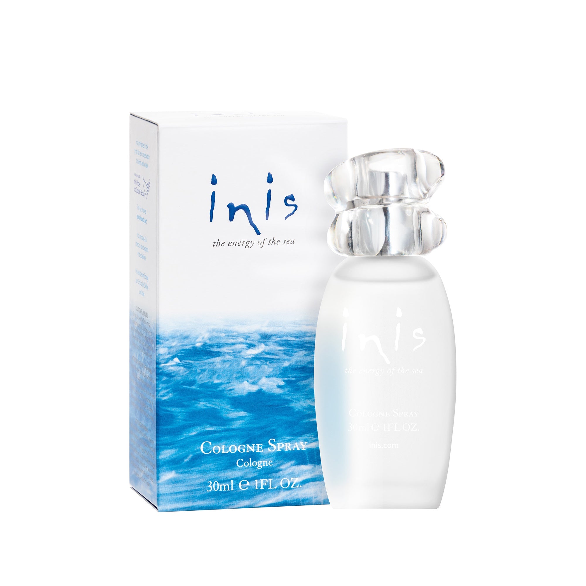 Inis The Energy of the Sea 30ml cologne bottle with its blue and white presentation box