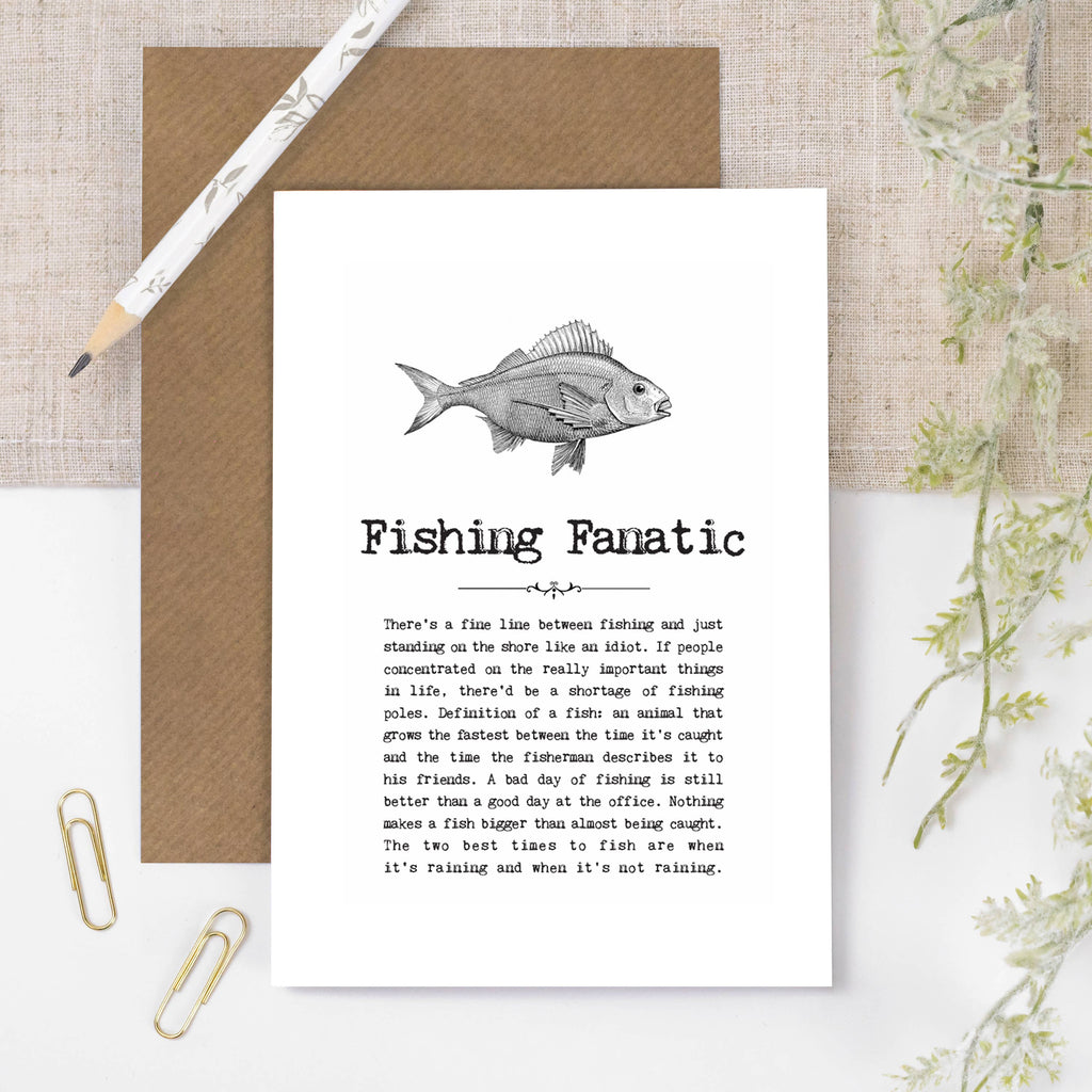 Fishing Fanatic Funny Quotes Card