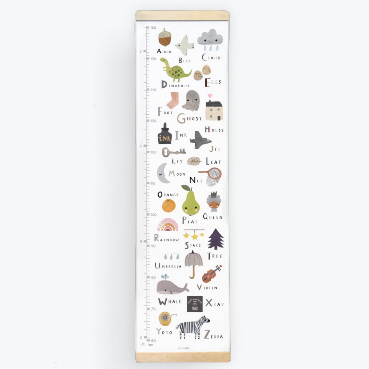 Alphabet - Canvas and Wood Height Chart