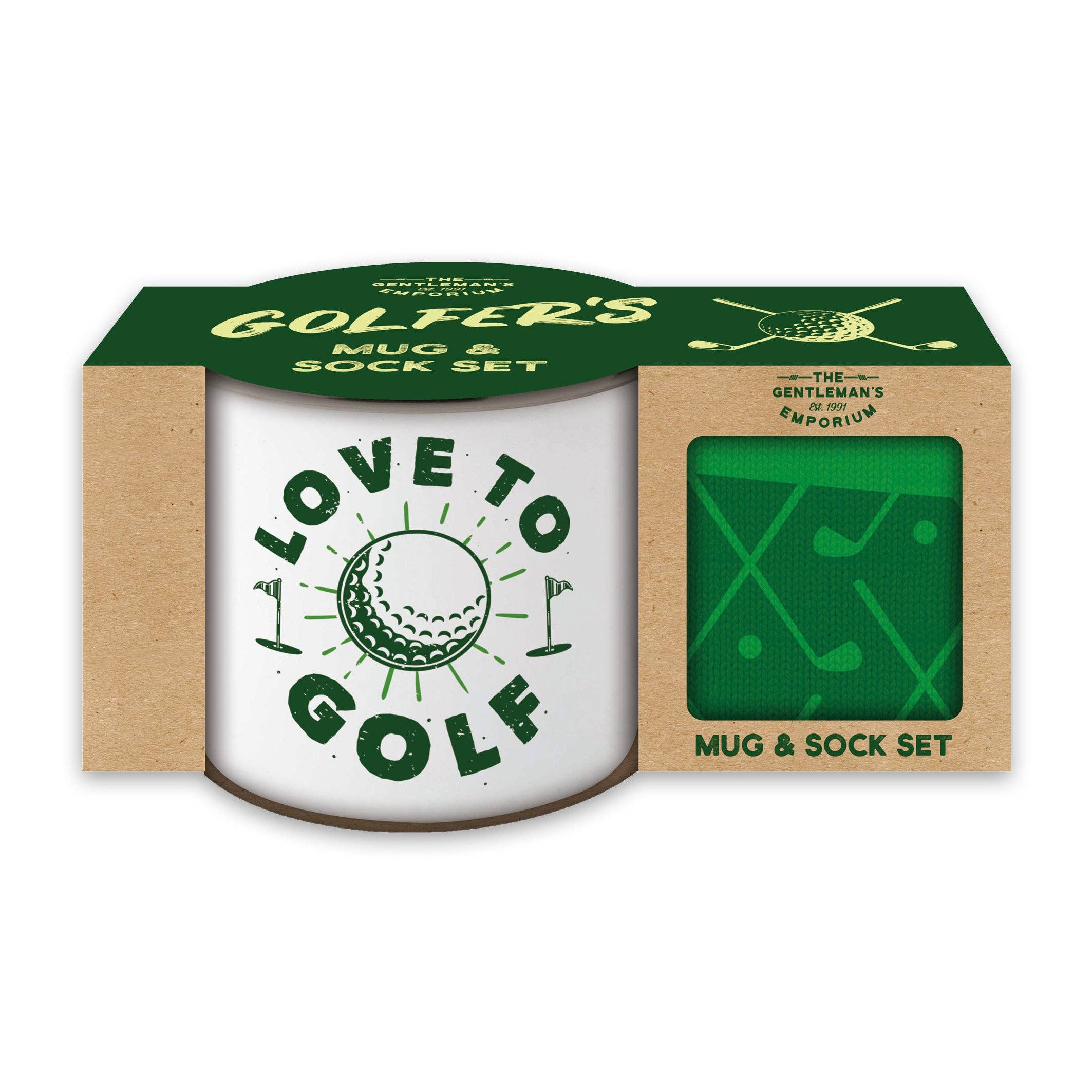 Gentleman’s Emporium Enamel Golf Mug & Sock Set Gift Set
