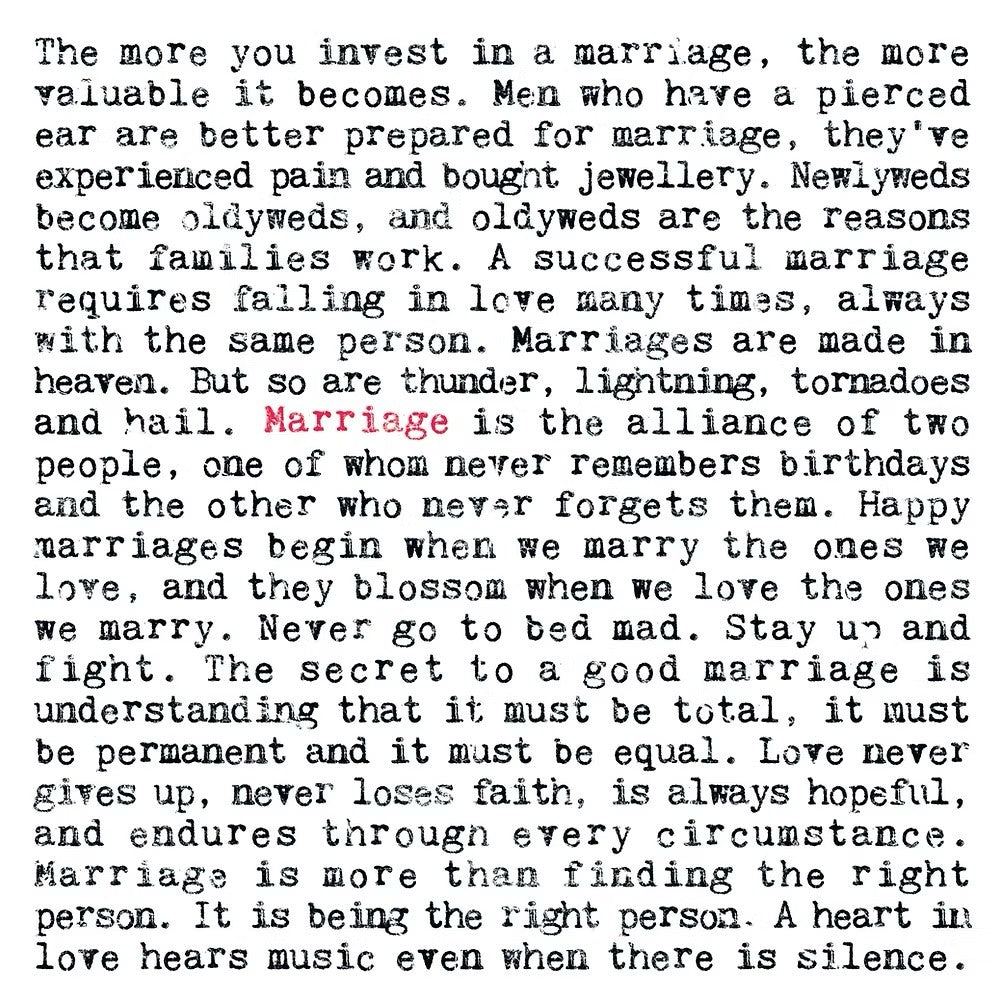 Marriage Wise Words Quote Card