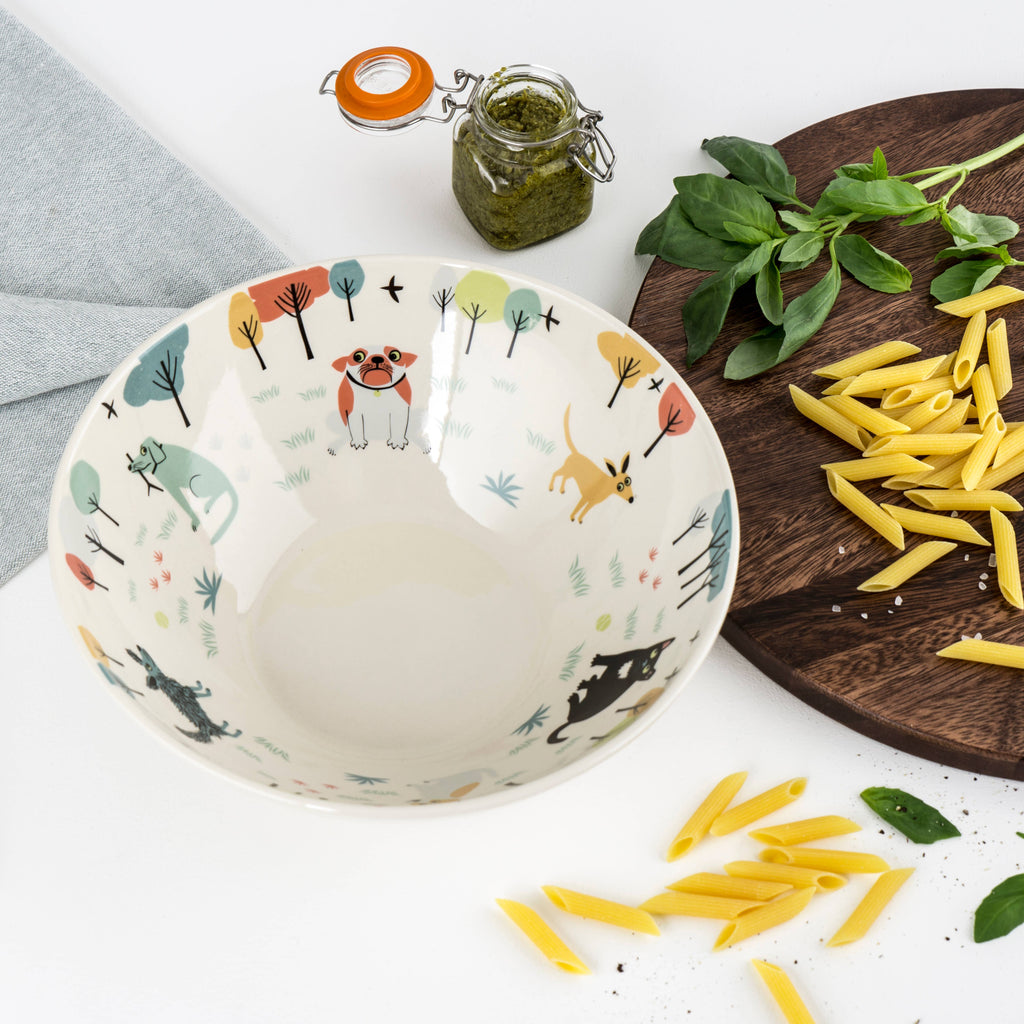 Handmade Ceramic Dog Serving Bowl