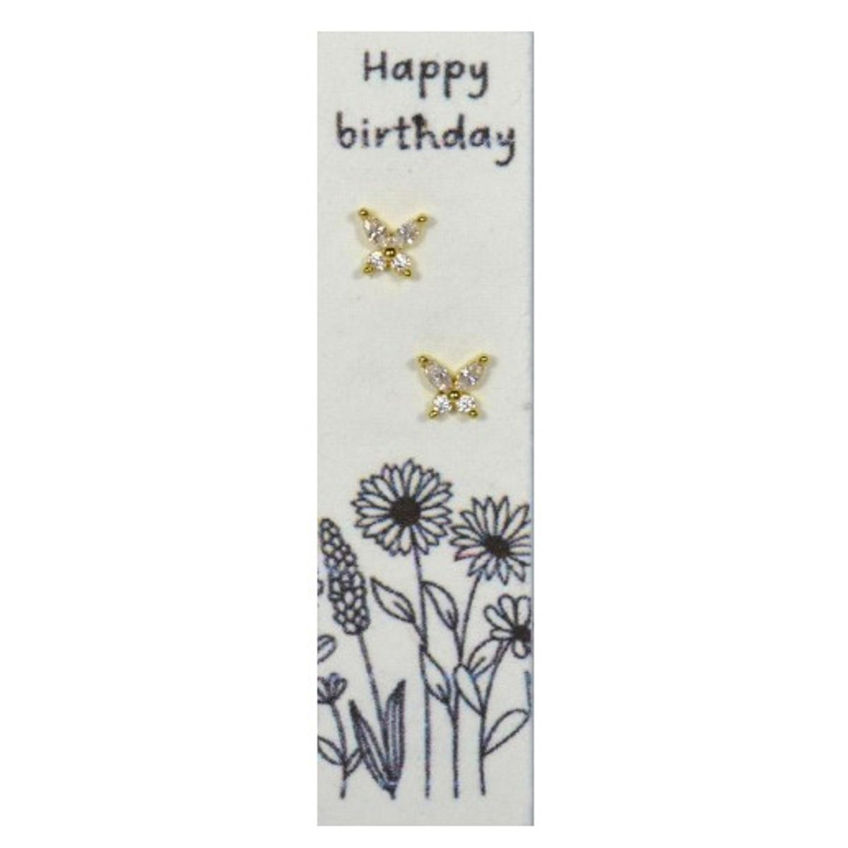 Happy Birthday Silver Gold Butterfly Seed Paper Earring Jar
