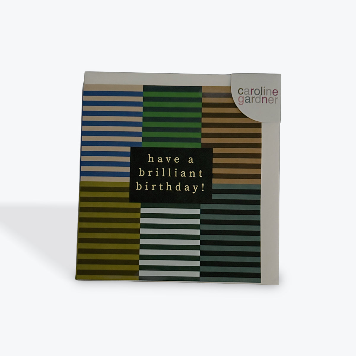 Have a Brilliant Birthday Multi Stripe Patchwork card