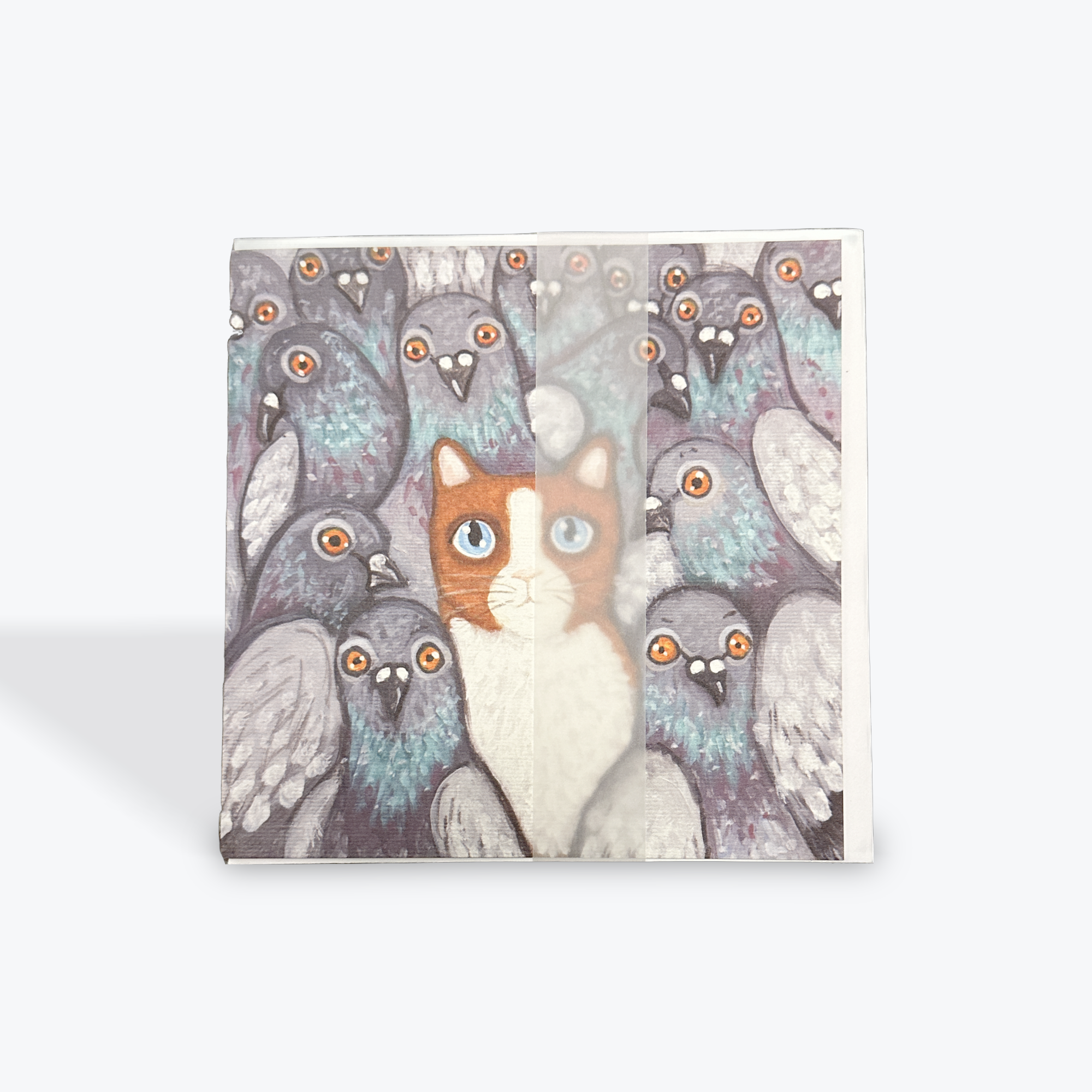 Cat Amongst The Pigeons -  Greeting. Card